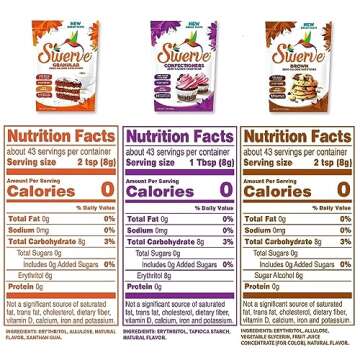 Swerve Sweetener Granular, Brown and Confectioners Baker's Trio - Sugar Substitute, Zero Calorie, Keto Friendly, Zero Sugar, Non-Glycemic, 12oz, 3 Pack