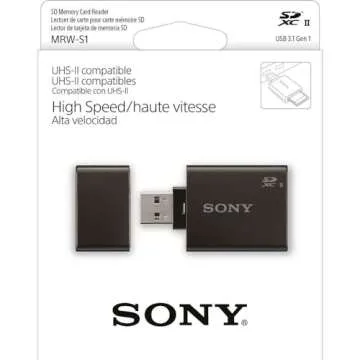Sony 64GB SF-M Series High Speed Tough SD Card (2 Pack) with MRW-S1 UHS-II USB 3.1 Reader Bundle (3 Items)