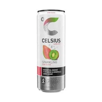 CELSIUS Sparkling Kiwi Guava, Functional Essential Energy Drink 12 Fl Oz (Pack of 12)