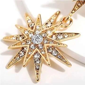 Starburst Dangle Drop Earrings for Weddings and Events