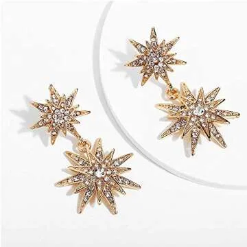 Starburst Dangle Drop Earrings for Weddings and Events