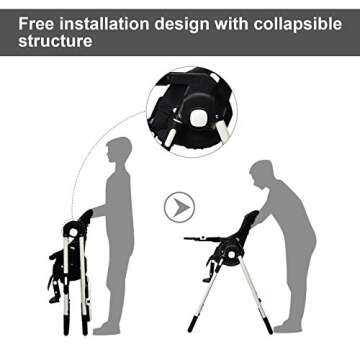 INFANS High Chair for Babies & Toddlers, Foldable Highchair with Multiple Adjustable Backrest, Footrest and Seat Height, Removable Tray, Detachable PU Leather Cushion, Built-in Rear Wheels (Black)