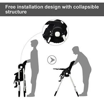 INFANS High Chair for Babies & Toddlers, Foldable Highchair with Multiple Adjustable Backrest, Footrest and Seat Height, Removable Tray, Detachable PU Leather Cushion, Built-in Rear Wheels (Black)