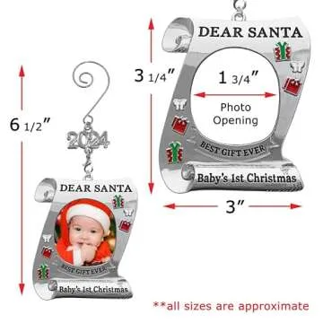 Baby's First Christmas 2024 Keepsake Photo Ornament
