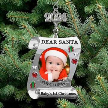 Baby's First Christmas 2024 Keepsake Photo Ornament