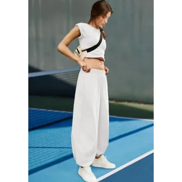 LAMISSCHE Women's Soft 2-Piece Loungewear Set Cropped Top Wide Pants