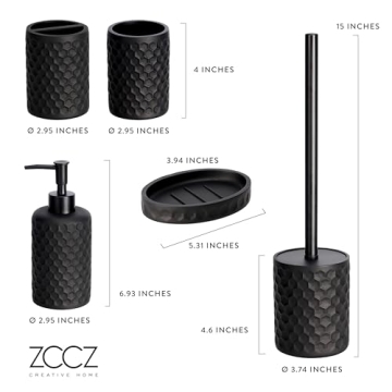 zccz 5-Piece Bathroom Accessories Set - Stylish & Durable