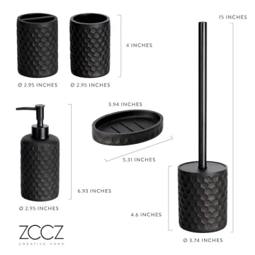 zccz 5-Piece Bathroom Accessories Set - Stylish & Durable