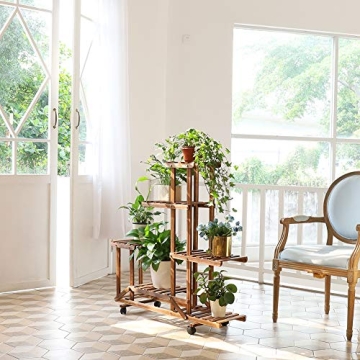 Stylish unho Plant Stand with Wheels for Indoor and Outdoor Use