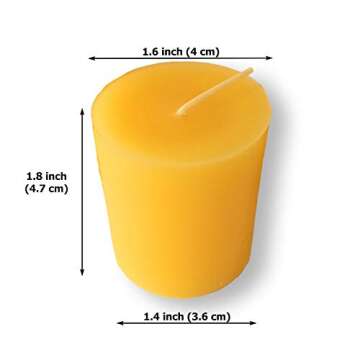 Pure Beeswax 15-Hour Votive Candles - Organic & Handmade