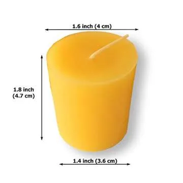 Pure Beeswax 15-Hour Votive Candles - Organic & Handmade