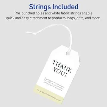 Avery Blank Printable Tags with Sure Feed, 2" x 3.5", White, 96 Customizable Tags with String, Great for Branding, Gift Tags, Price Tags, and More (22802)