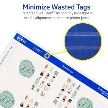 Avery Blank Printable Tags with Sure Feed, 2" x 3.5", White, 96 Customizable Tags with String, Great for Branding, Gift Tags, Price Tags, and More (22802)
