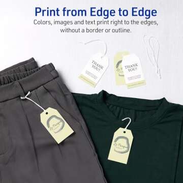 Avery Blank Printable Tags with Sure Feed, 2" x 3.5", White, 96 Customizable Tags with String, Great for Branding, Gift Tags, Price Tags, and More (22802)