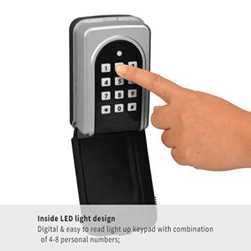 ANSLOCK Key Lock Box, Outside Key Storage Lockbox with Code for Office, House, Warehouse, Wall Mount Push Button Combination Electronic Security Key Safe Holder Box