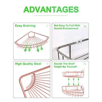 SMARTAKE Corner Shower Caddy 2-Pack for Bathroom Organization