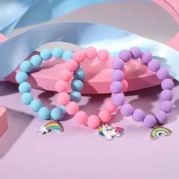 Colorful Unicorn Beads Friendship Bracelet Gift for Kids