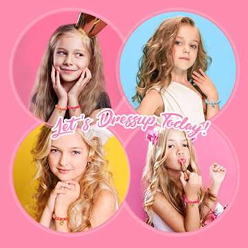 PinkSheep Unicorn Beads Pendant Bracelet for Kid Girl, 6PC, Rainbow Monster Sun Flower Heart Meteor Charm Friendship Bracelet Good Friend Gift