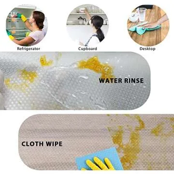 AKINLY 9 Pack Refrigerator Mats,Washable Fridge Mats Liners Easy to Clear Fridge Pads Mat Shelves Drawer Table Mats Refrigerator Liners for Shelves,White