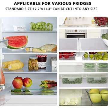 AKINLY 9 Pack Refrigerator Mats,Washable Fridge Mats Liners Easy to Clear Fridge Pads Mat Shelves Drawer Table Mats Refrigerator Liners for Shelves,White