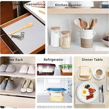 AKINLY 9 Pack Refrigerator Mats,Washable Fridge Mats Liners Easy to Clear Fridge Pads Mat Shelves Drawer Table Mats Refrigerator Liners for Shelves,White