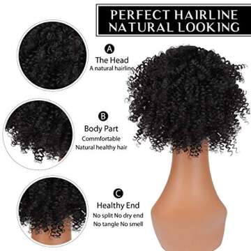 Afro Puff Ponytail Drawstring Synthetic Short Kinky Curly Pineapple Ponytail Donut Chignon Hairpiece...