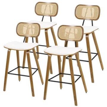 Bekrvio 4-Piece Mid-Century Modern Counter Stools - Comfort & Style