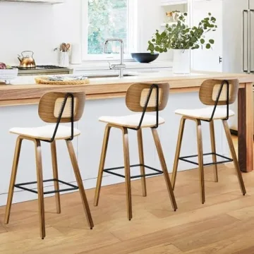 Bekrvio Mid-Century Modern Counter Stools Set of 4