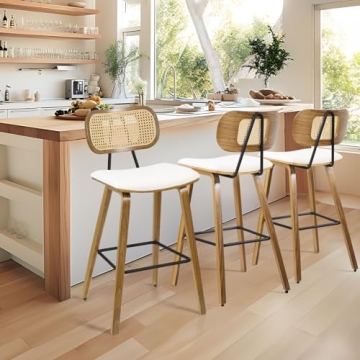 Bekrvio Mid-Century Modern Counter Stools Set of 4