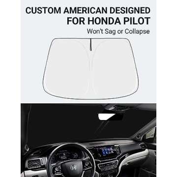 Proadsy Front Windshield Sun Shade Foldable Sunshade Protector Custom Fit 2016-2024 2025 Honda Pilot...