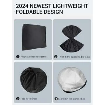 Proadsy Front Windshield Sun Shade Foldable Sunshade Protector Custom Fit 2016-2024 2025 Honda Pilot EX-L Special Edition Elite Black Edition Touring Accessories 2025 Upgrade