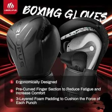 Liberlupus Boxing Gloves for Men & Women, Boxing Training Gloves, Kickboxing Gloves, Sparring Gloves...
