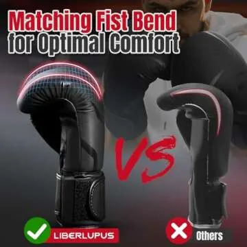 Liberlupus Boxing Gloves for Men & Women, Boxing Training Gloves, Kickboxing Gloves, Sparring Gloves, Heavy Bag Workout Gloves for Boxing, Kickboxing, Muay Thai, MMA (Black, 14)