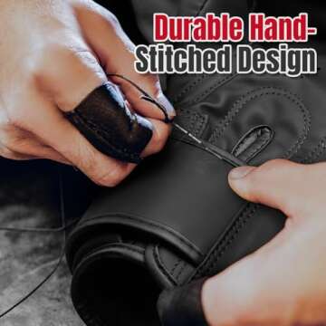 Liberlupus Boxing Gloves for Men & Women, Boxing Training Gloves, Kickboxing Gloves, Sparring Gloves, Heavy Bag Workout Gloves for Boxing, Kickboxing, Muay Thai, MMA (Black, 14)