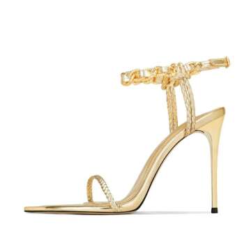 Luxurious Ouwilov Gold Stiletto Heels for Glamorous Events