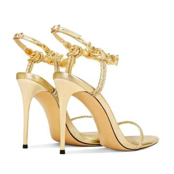 Luxurious Ouwilov Gold Stiletto Heels for Glamorous Events