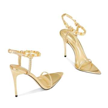 Luxurious Ouwilov Gold Stiletto Heels for Glamorous Events