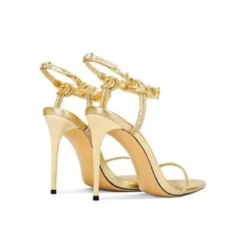 Luxurious Ouwilov Gold Stiletto Heels for Glamorous Events