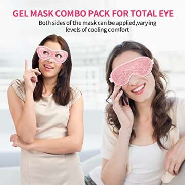 2PCS Gel Eye Mask Reusable Hot Cold Therapy Gel Bead Eye Mask for Puffiness /Dark Circles/Eye Bags /...