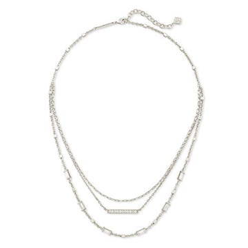 Kendra Scott Addison Triple Strand Necklace in Rhodium