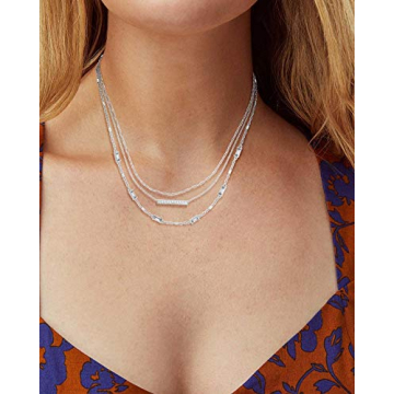 Kendra Scott Addison Triple Strand Necklace in Rhodium