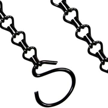 Uarepretty 2Packs 26inch 90lbs Black Heavy Duty Metal Hooks Hanging Chains Hangers for Garden, Balco...