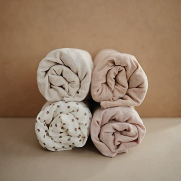 Mushie Extra Soft Cotton Changing Pad Cover in Bloom
