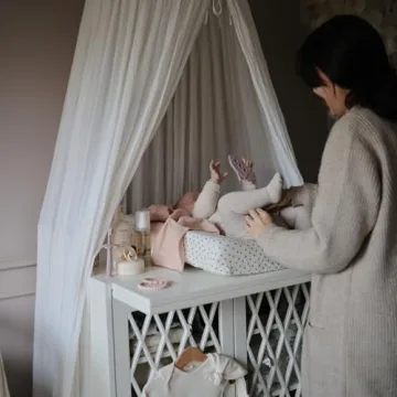 Mushie Extra Soft Cotton Changing Pad Cover in Bloom