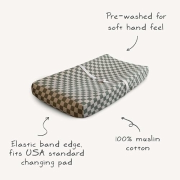 Mushie Extra Soft Cotton Changing Pad Cover in Bloom
