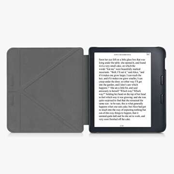 kwmobile Origami Case Compatible with Kobo Libra 2 - Case Slim Premium PU Leather Cover with Stand - Cosmic Nature Blue/Grey/Black