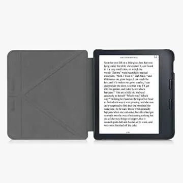 kwmobile Origami Case Compatible with Kobo Libra 2 - Case Slim Premium PU Leather Cover with Stand - Cosmic Nature Blue/Grey/Black