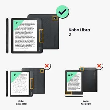 kwmobile Origami Case Compatible with Kobo Libra 2 - Case Slim Premium PU Leather Cover with Stand - Cosmic Nature Blue/Grey/Black