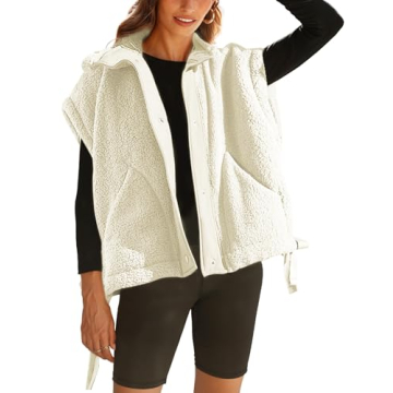 Stylish VAOYIU Women's Fleece Vest - Oversized Warmth with Pockets