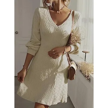 Dookatoo V-Neck Winter Dress for Women